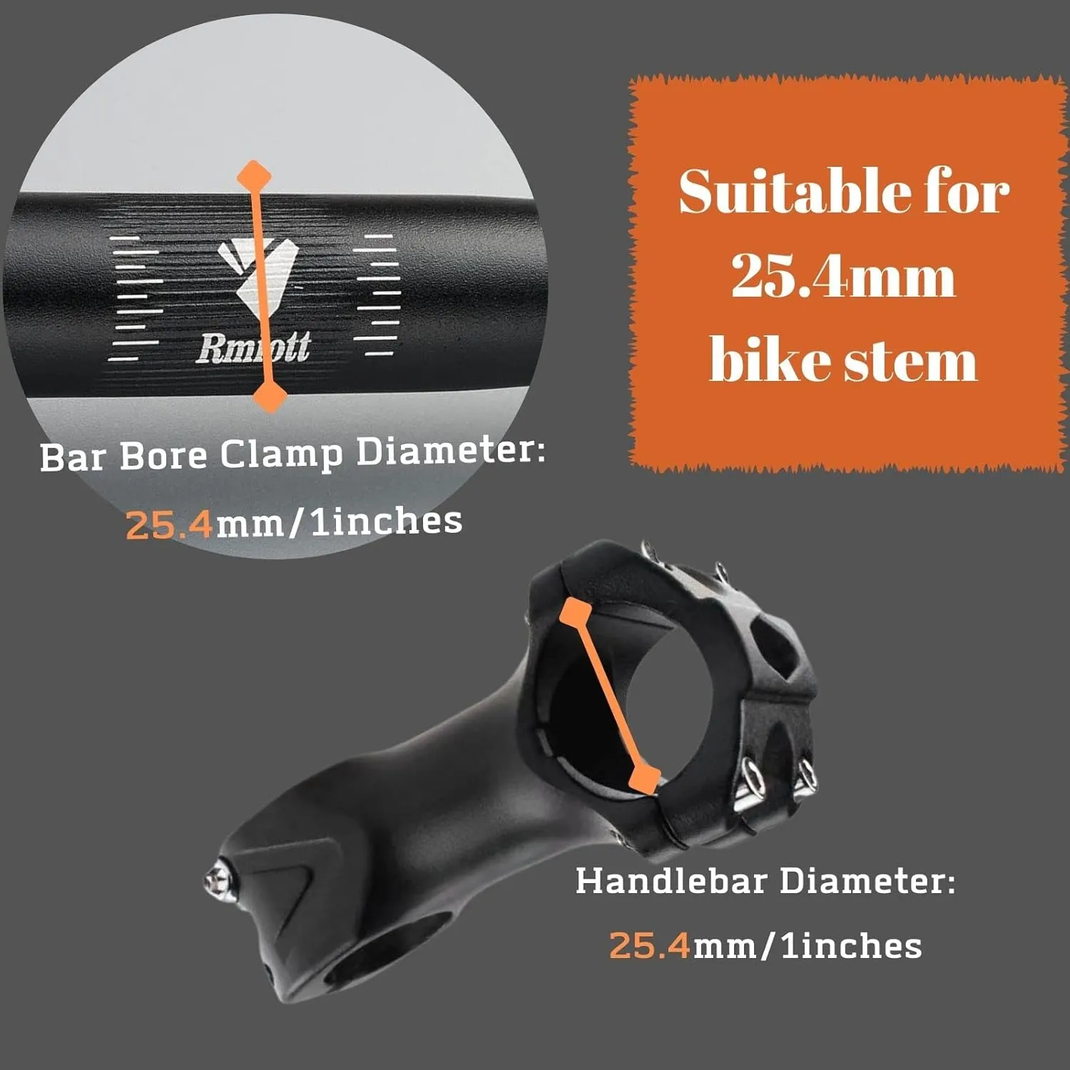 1inch/25.4mm Straight Bike Handlebars Rise(30mm 50mm 70mm 90mm) MTB Handlebar-Fits 25.4mm Stems -Aluminum Alloy Mountain Bike Bicycle 640 mm Length -Flat - Black