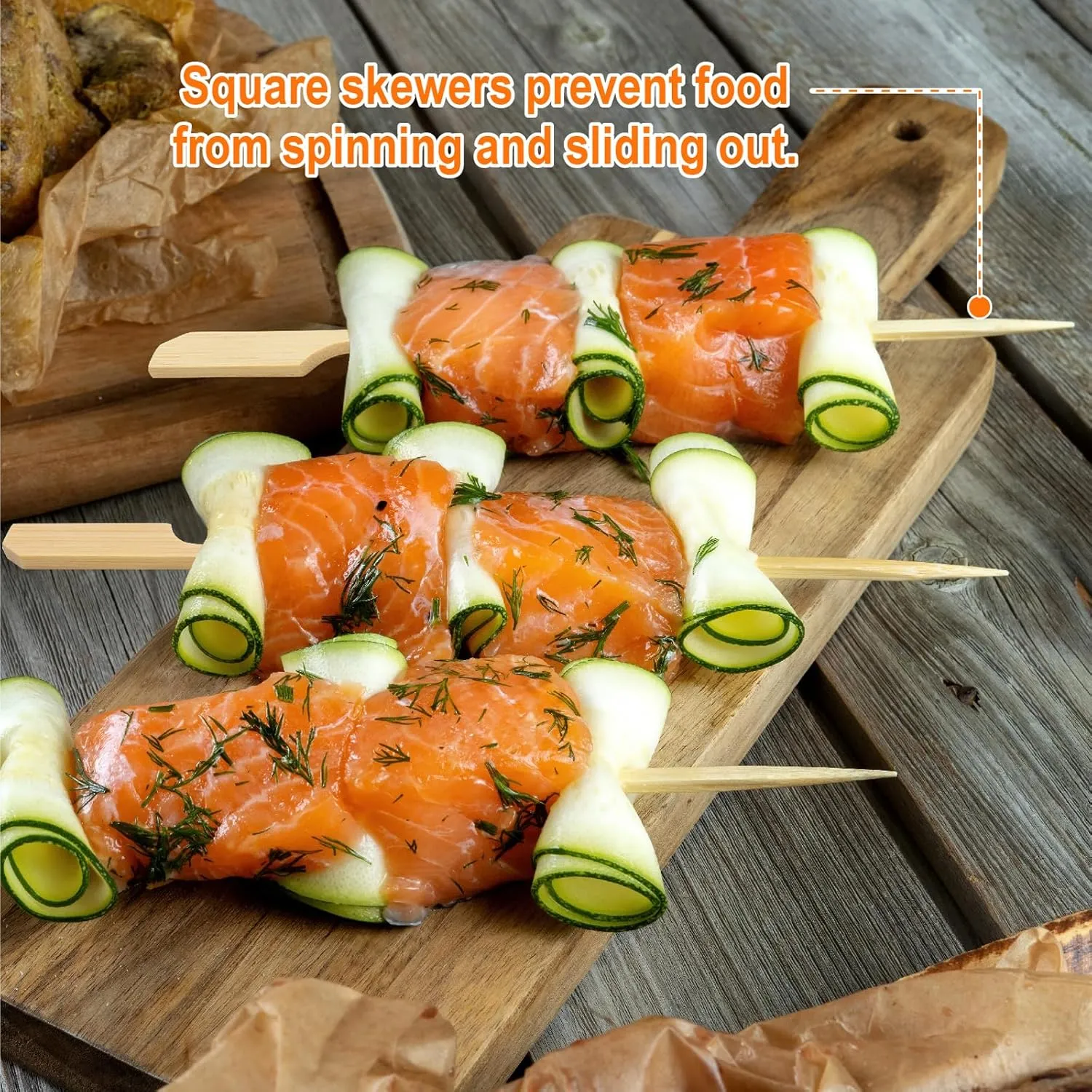 200PCS Bamboo Skewers for Appetizers, [6 Inch] Long Cocktail Picks Fancy Toothpicks for Appetizers, Flat Paddle Wooden Skewers Food Sticks for Party Drinks Fruit BBQ, Charcuterie Boards Accessories