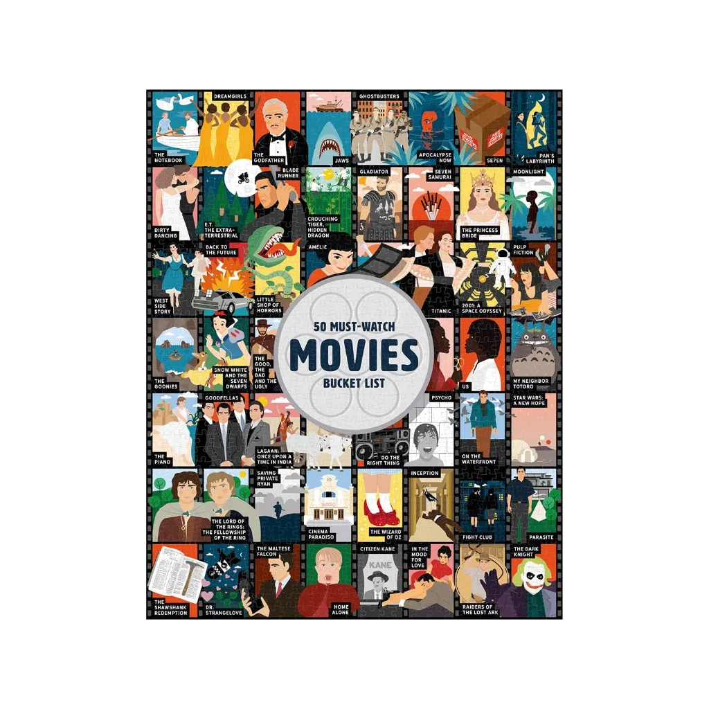 50 Must Watch Movies Bucket List 1000 Piece Jigsaw Puzzle
