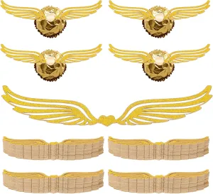 50 PCS Gold Wings for Cupcakes, Chocolate Decor with Glue Point Glitter Golden Wings Wizards Chocolate Decorations Wafer Cupcake Toppers for Themed Wedding Party Birthday Cake Decoration