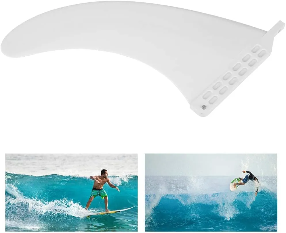9inch Surfboard Fin Portable Nylon Fibre Longboard Fin Surfing Accessory Replacement White