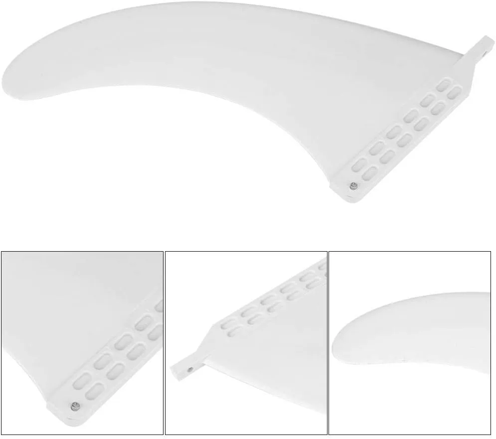 9inch Surfboard Fin Portable Nylon Fibre Longboard Fin Surfing Accessory Replacement White