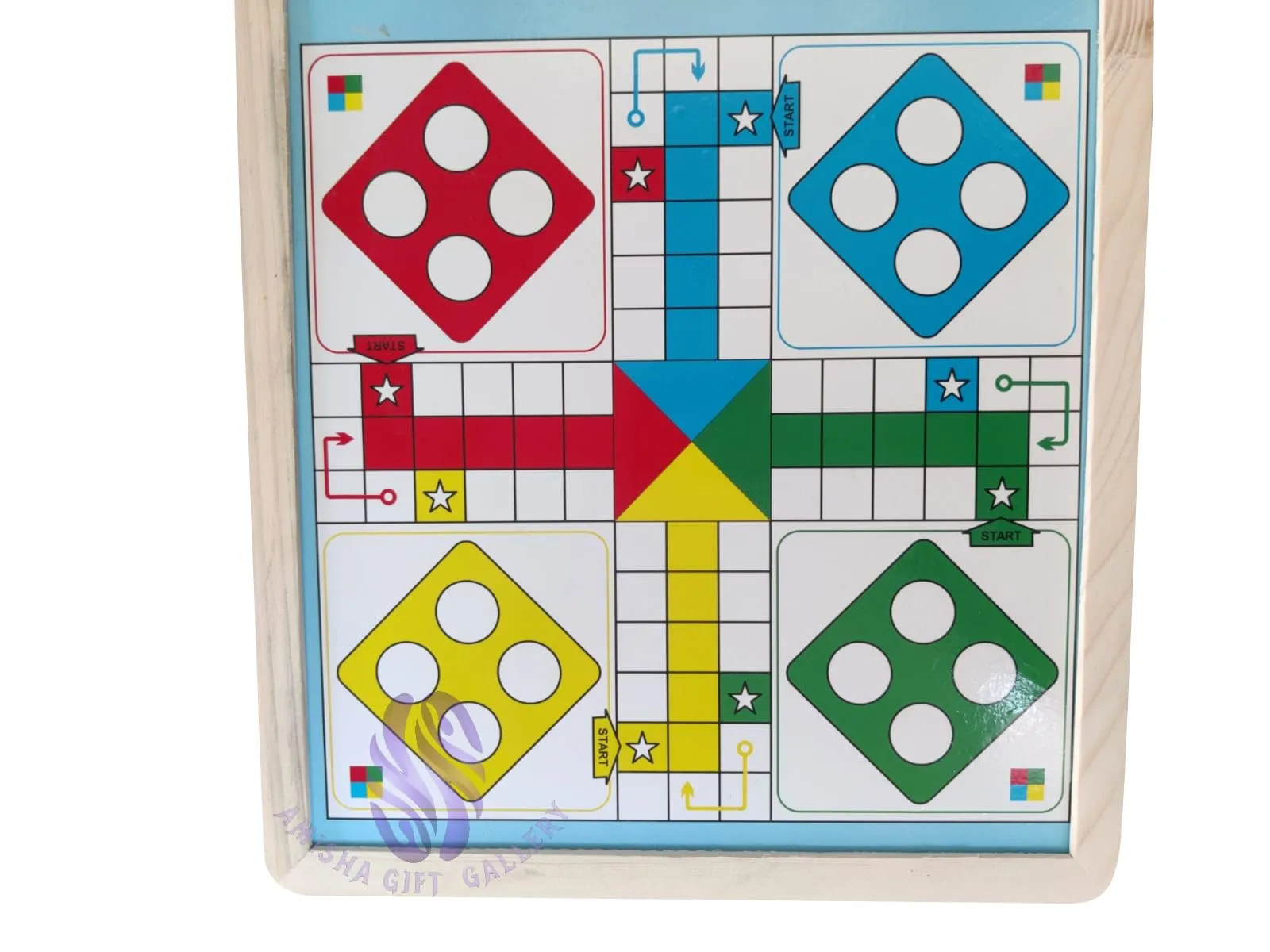 Amisha Gift Gallery Board Game for Kids String Hockey Ludo Snake and Ladder 3 in 1 Board Games for Adults & Wooden String Hockey Game Sling Puck Board Carrom Toy Perfect for Family Entertainment
