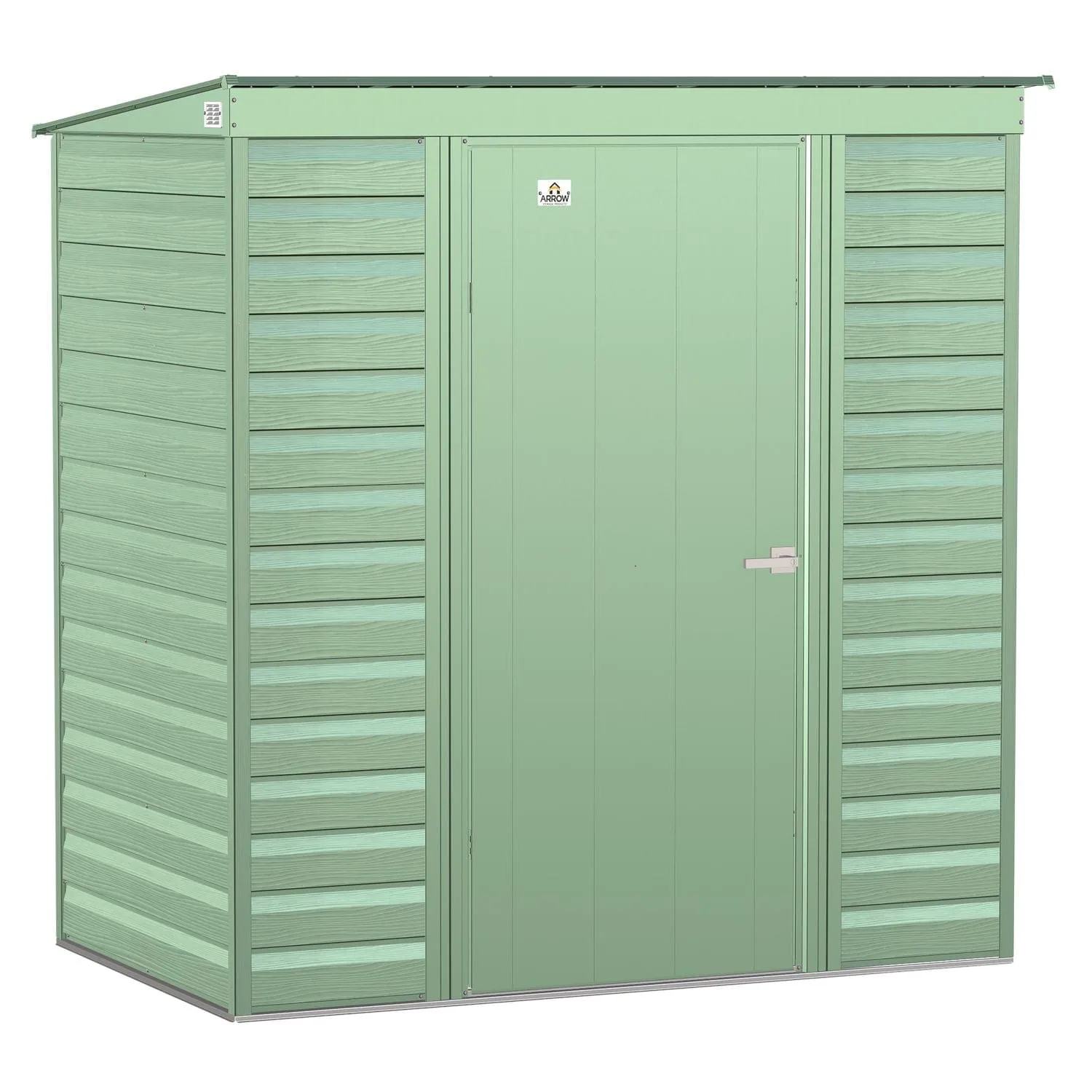 Arrow | Select Pent Roof Steel Storage Shed, 6x4 ft., Sage Green