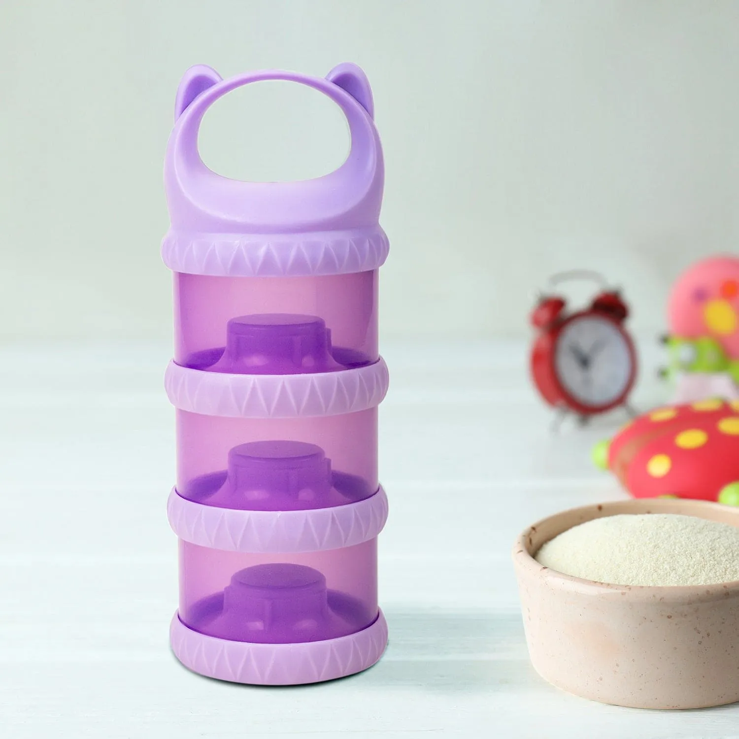Baby Moo 3 Layer Portable BPA Free Milk Powder Container - Purple