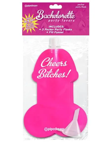 Bachelorette Party Favors: Collapsible Pecker Party Flasks by Pipedream Products