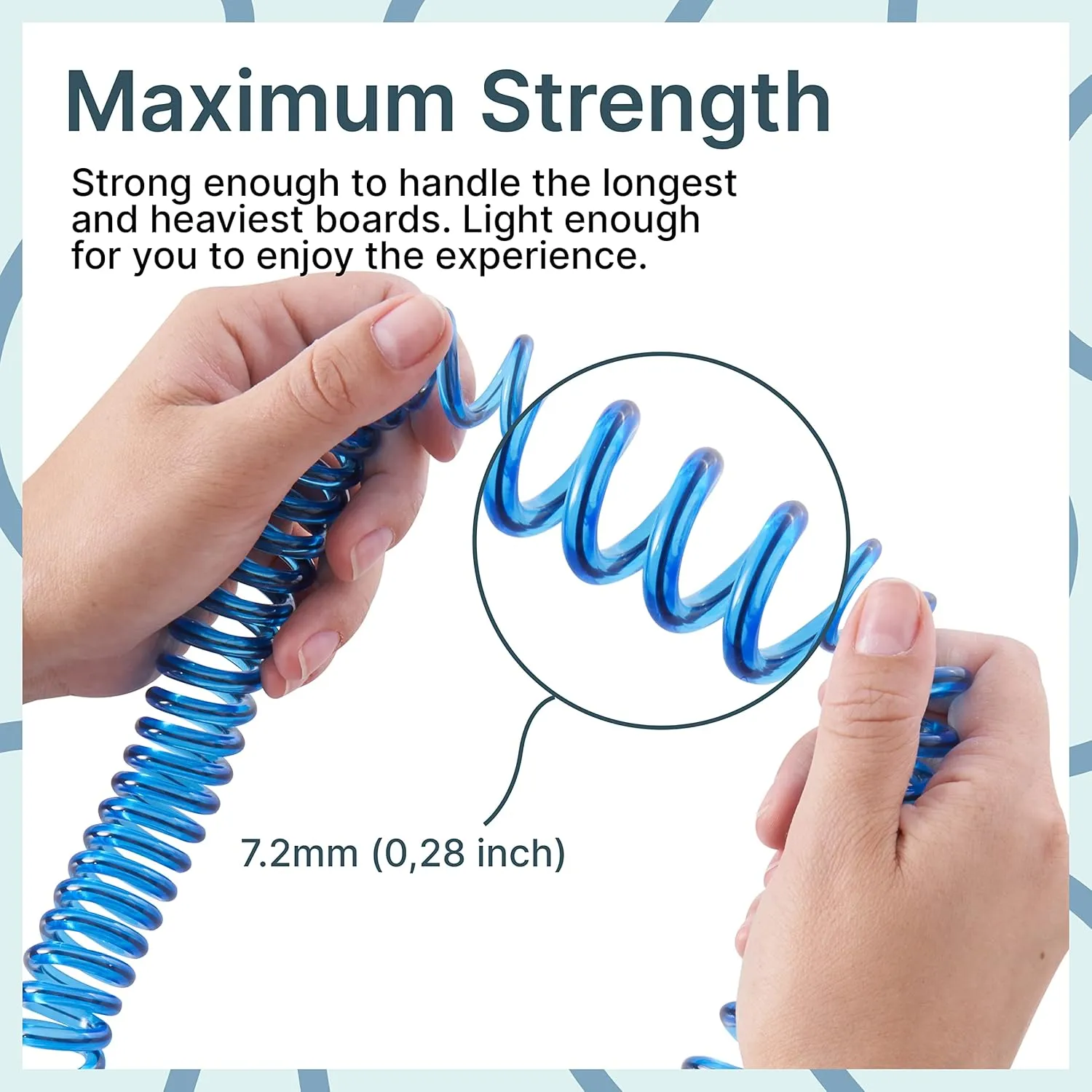 BPS Storm Premium 7.2mm Coil SUP Leash Paddleboard Ankle Leash Quick Release Tab, with Waterproof Waist Bag Longboard Surfboard Stand-up Paddleboard Accessories