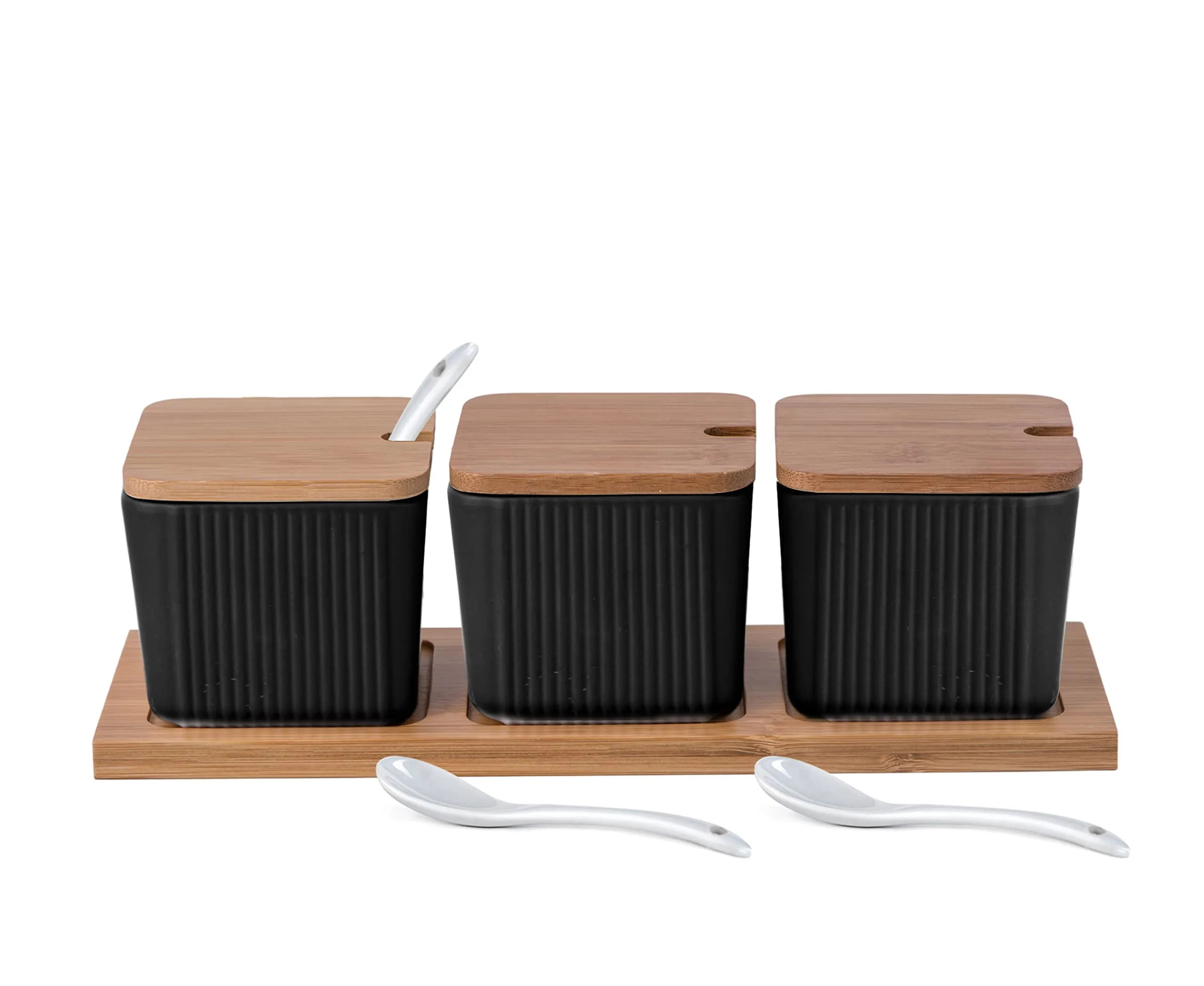 Bruntmor 3 Pcs Kitchen Canister Set, Coffee, Sugar, and Tea Storage Container Jars