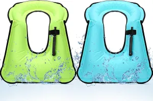 Deekin 2 Pcs Inflatable Snorkel Vest Adults Snorkeling Jackets Portable Jackets Swim Adjustable Safety Vest for Snorkeling Swimming Diving Surfing