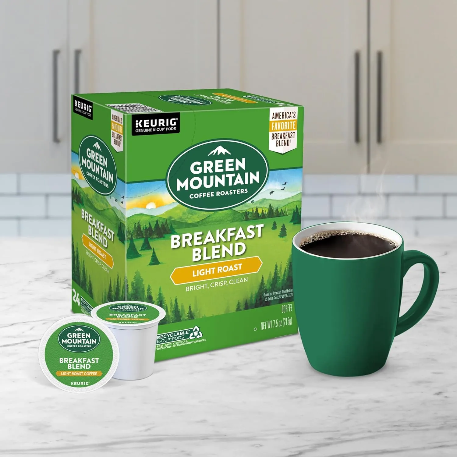 Green Mountain Coffee Roasters Breakfast Blend Single-Serve Keurig K-Cup Pods, Light Roast Coffee, 96 Count