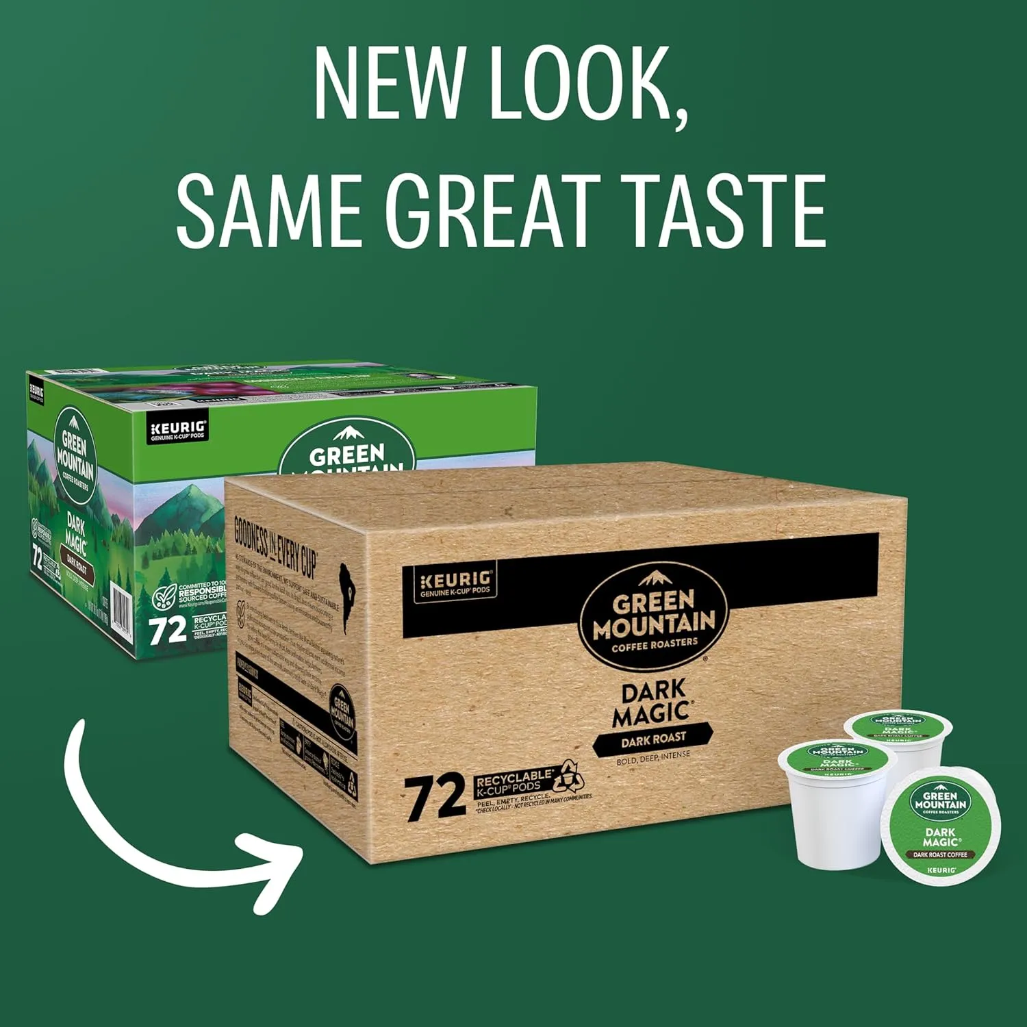 Green Mountain Coffee Roasters Dark Magic Keurig Single-Serve K-Cup Pods, Dark Roast Coffee, 72 Count