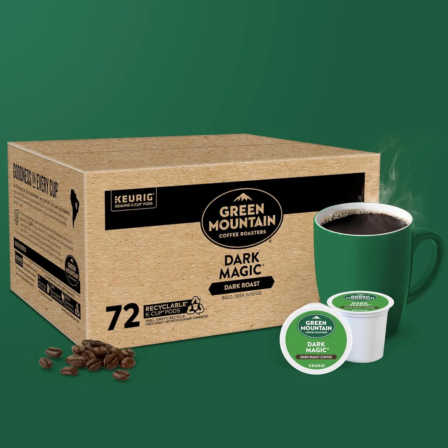 Green Mountain Coffee Roasters Dark Magic Keurig Single-Serve K-Cup Pods, Dark Roast Coffee, 72 Count