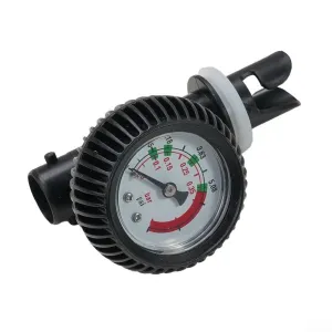 Inflatable Boat Air Pressure Gauge with Thermometer,5.08 PSI Barometer for Kayak Canoe Raft,Rubber-Armored Housing,Long Hose Adapters