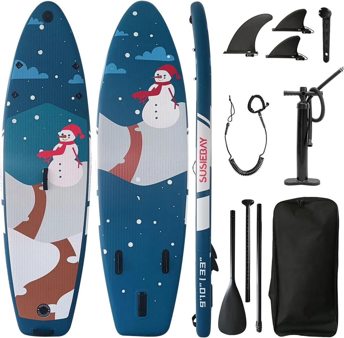 Inflatable Paddle Board, Stand Up Sup Board with Portable Premium Accessories Including Backpack, Adjustable Paddle, Fin, Leash, Pump, and Spinner for Youth&Adult