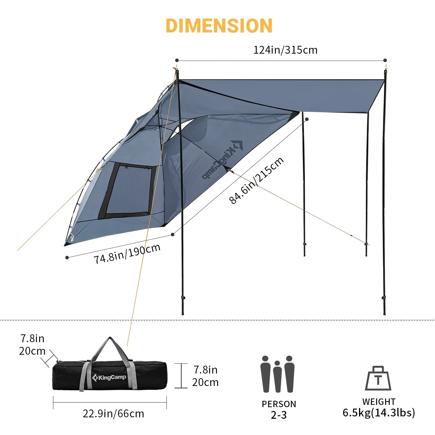 KingCamp Beach SUV Awning Shelter | Estimated Arrival by Late Jan.