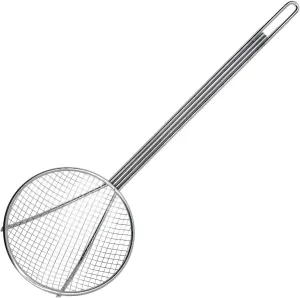 Nexgrill Skimmer Spoon 18-Inch Chrome-Plated Steel Fryer Scoop for Seafood & Crawfish Boils, Wire Strainer Spoon with Handle for Kitchen & Outdoor Cooking  530-0119