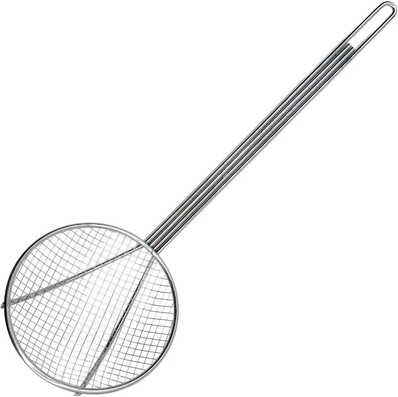 Nexgrill Skimmer Spoon 18-Inch Chrome-Plated Steel Fryer Scoop for Seafood & Crawfish Boils, Wire Strainer Spoon with Handle for Kitchen & Outdoor Cooking  530-0119