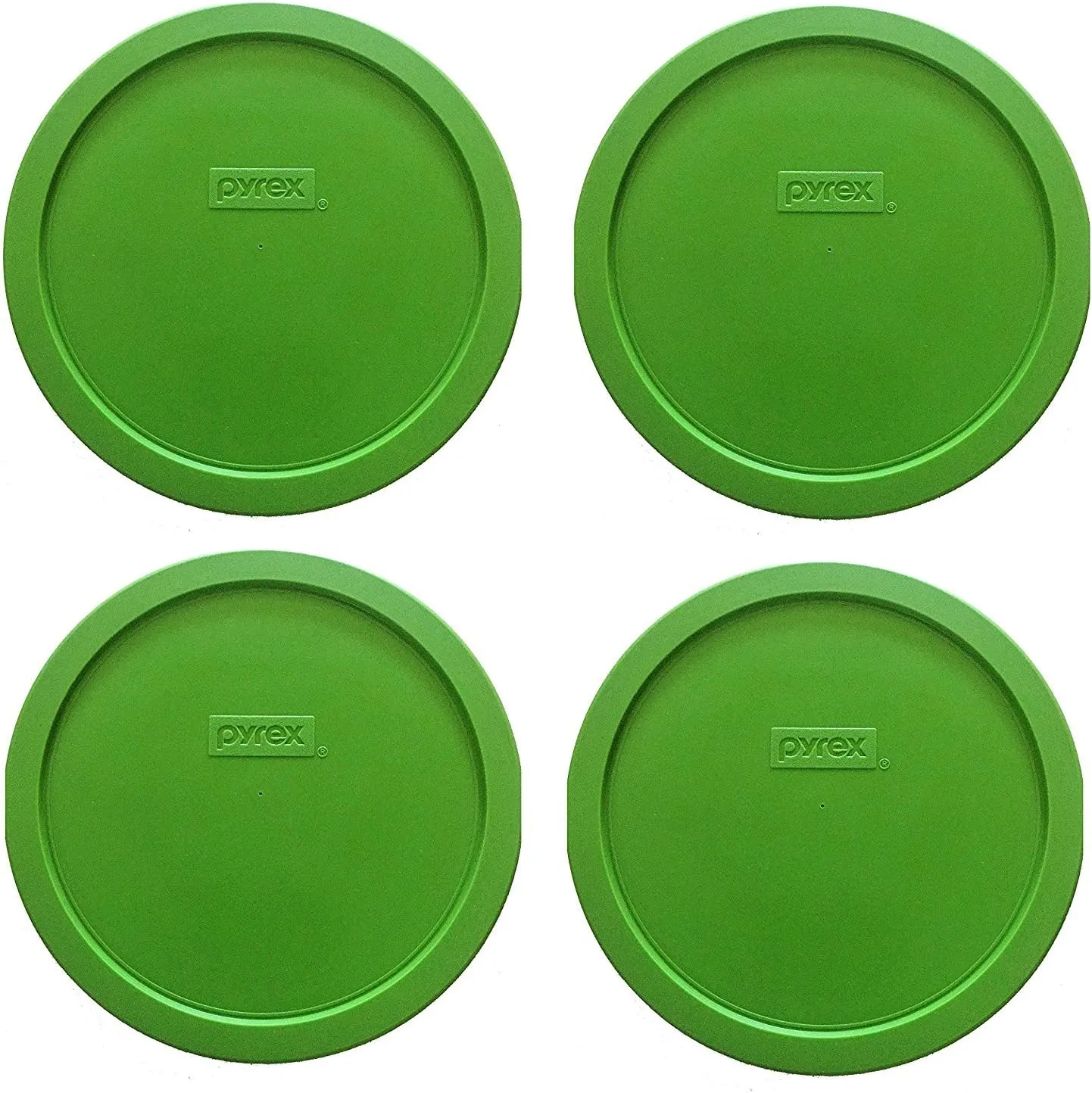 Pyrex 7402-PC 6/7-Cup Green Plastic Food Storage Lids, Made in USA - 4 Pack