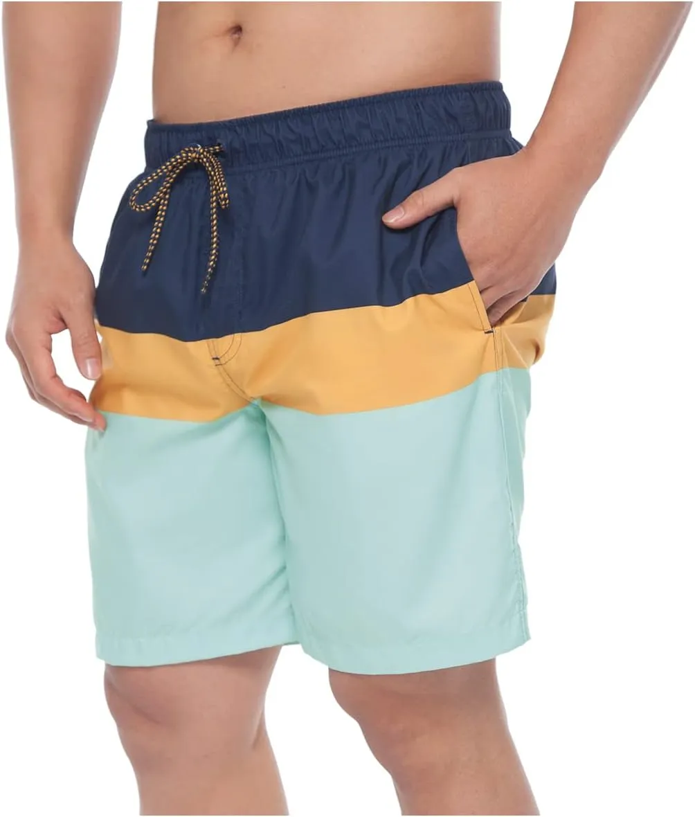 Rokka&Rolla Men's Swim Trunks Quick Dry Board Shorts Bathing Suit with Mesh Lining