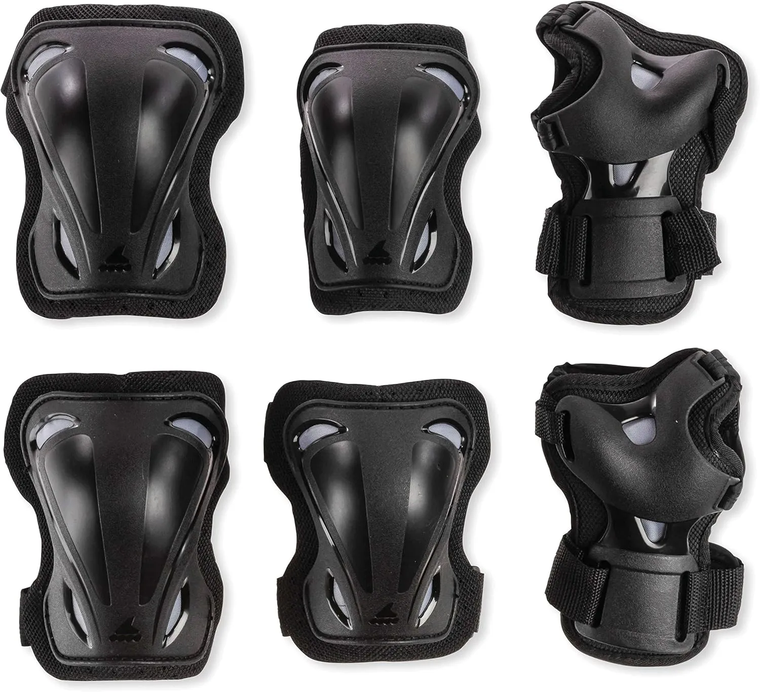 Rollerblade Skate Gear 3 Pack Protective Gear, Knee Pads, Elbow Pads and Wrist Guards, Inline Skating, Multi Sport Protection, Unisex, Black