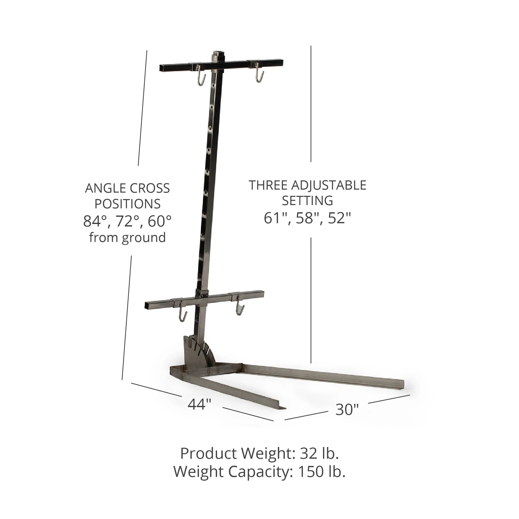 Scratch and Dent, Stainless Steel Asado Cross with Adjustable Base