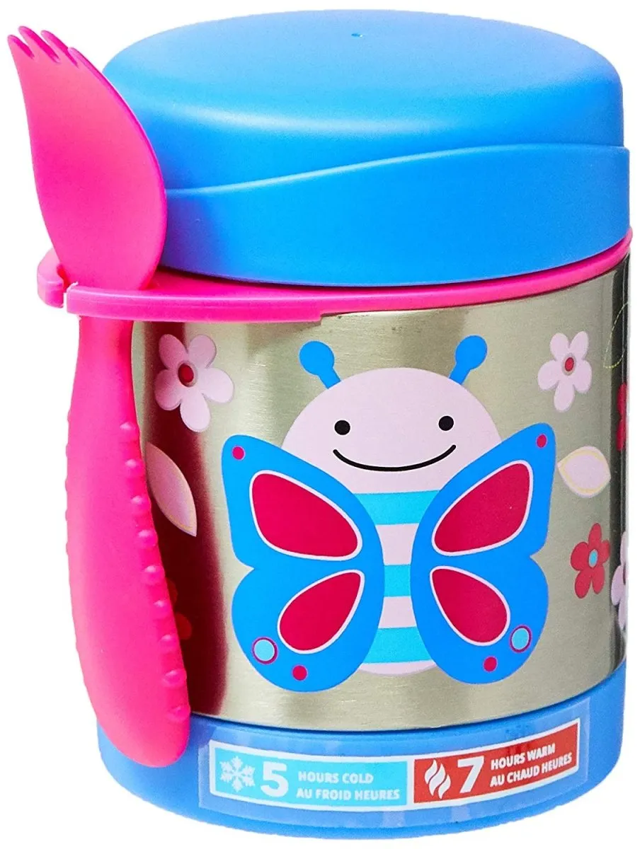 Skip Hop Zoo Insulated Little Kid Food Jar - Butterfly