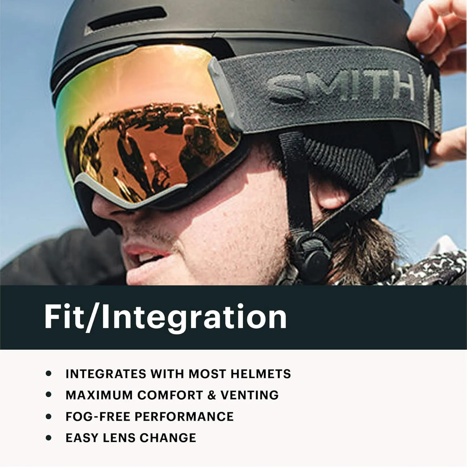 SMITH Squad Goggles with ChromaPop Lens  Performance Snowsports Goggles with Replaceable Lens for Skiing & Snowboarding