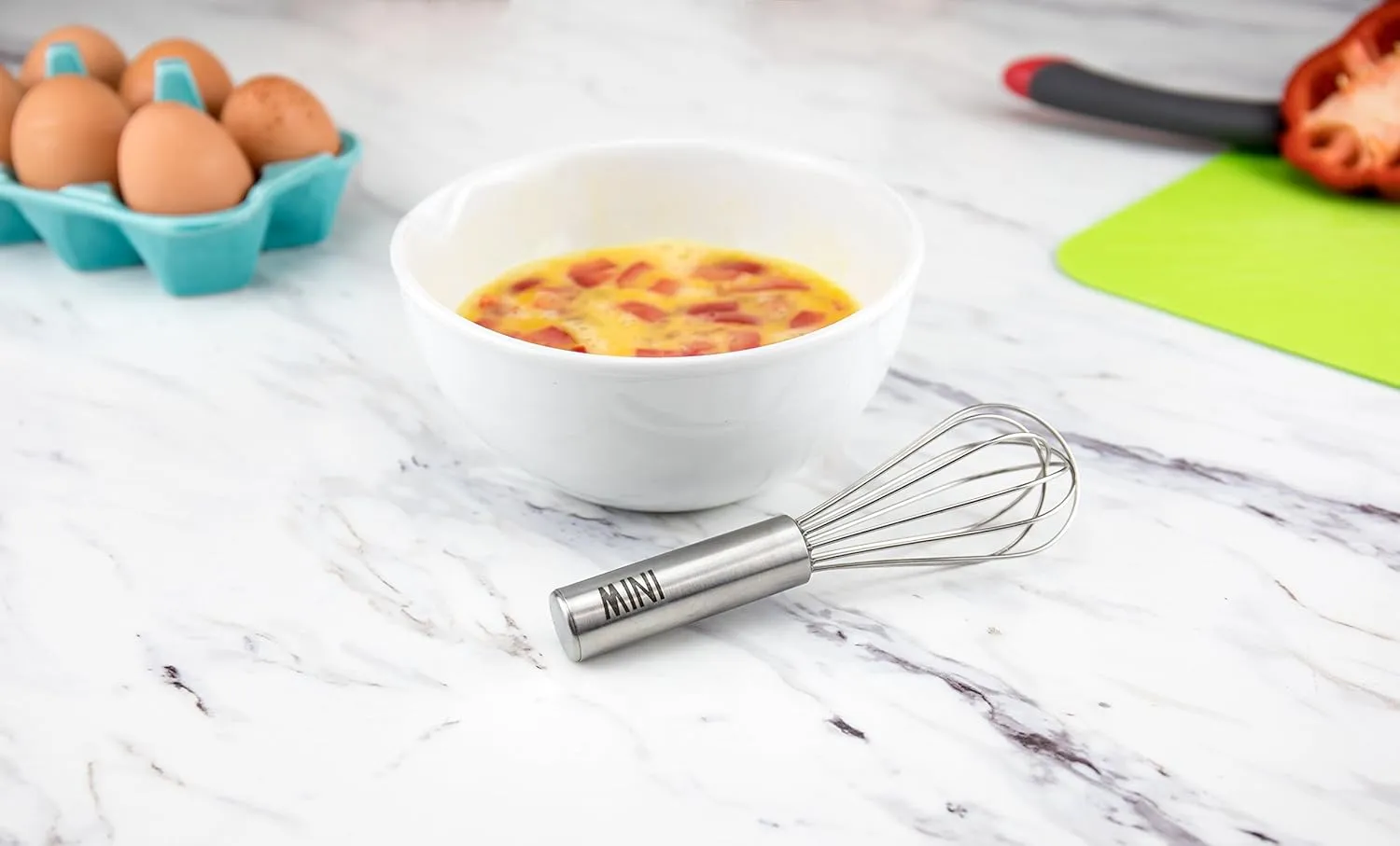 Stainless Steel Mini Whisk, 6" - Kitchen Mini Whisks for Cooking, Blending, Mixing, Stirring, Whipping & Beating - Whisking Tool as Mixer, Frother & Stirrer - Dishwasher Safe Whisker