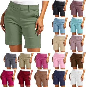 Suit Shorts for Women Stretchy Dressy Casual High Waisted Lounge Short Pants with Pockets Comfy Elagant Work Outfits