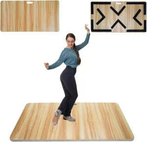 Tap Dance Floor, Pro-Quality Tap Board for Tap Dancing, Portable Dance Floor for Outdoor Party and Indoor, Thickened Solid Wood with Anti-Slip EVA Bottom, 42.2'' x 21.1''