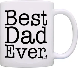 ThisWear Father's Day Mug Best Dad Ever Birthday Gift New Dad Gift 11oz Ceramic Coffee Mug White