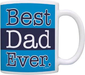ThisWear Fathers Day Mug for Dad Best Dad Ever Dad Mug 11oz Ceramic Coffee Mug with Handle Blue