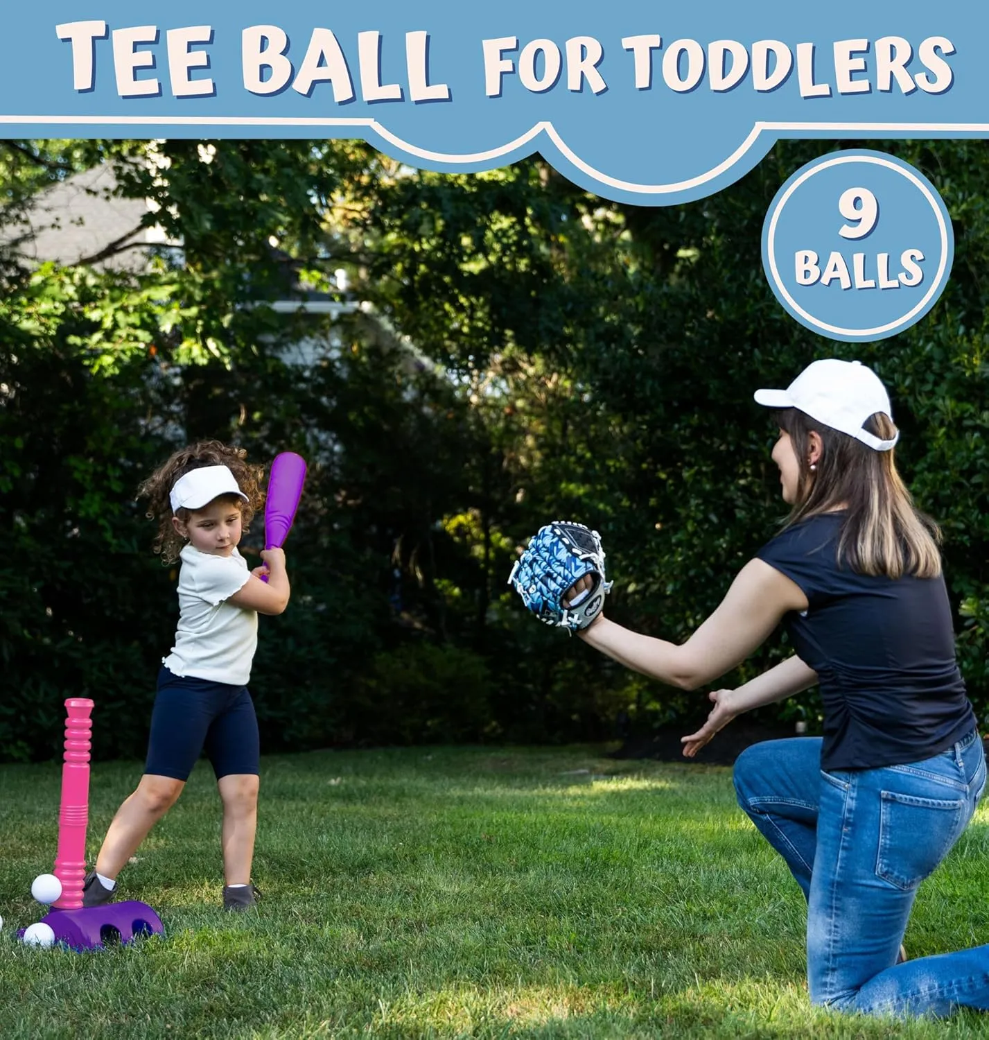 ToyVelt TBall Set for Kids 3-5, TBall Set Comes with 9 Balls, Best Toys Toys & Games, Ideal Tee Ball Set Birthday Gift for Boys and Girls, Great for Toddlers