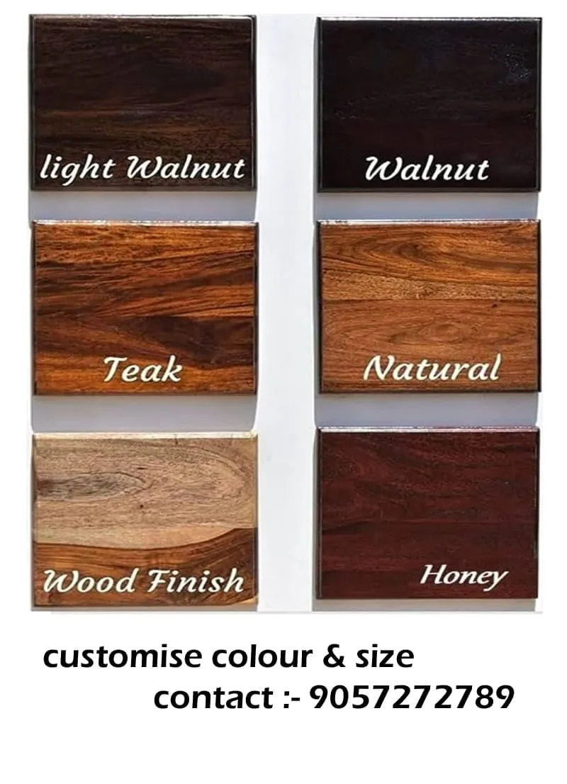 Unique Woodcraft Sheesham Wood Coffee Table with 2 Nesting Stools and Shelf Storage Multipurpose Teapoy Table Sofa Table for Living Room Home and Office (Walnut Finish)