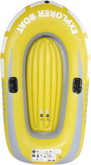 VGEBY Inflatable Kayak Boat, Heavy Duty Inflatable Canoe Yellow Inflatable Kayak with Two Paddle Mounts Double Valve Design for 2 Person PVC Air Boat, VGEBY8na37mqxbv