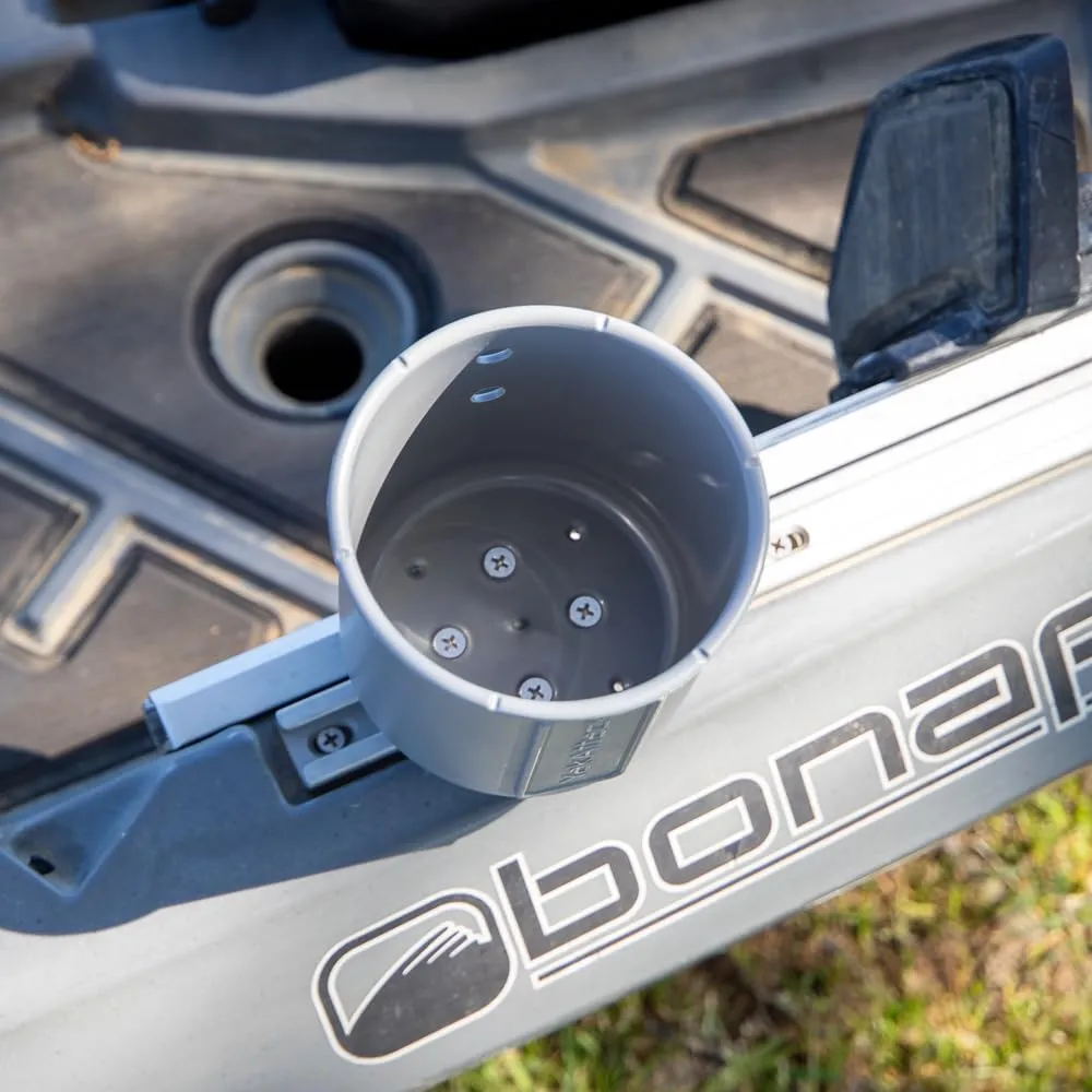 YakAttack MultiMount Cup Holder - Battleship Grey | Track Mount Drink Holder for Kayaks & Boats | Compatible with GearTrac & MightyMount | Secure & Versatile | Made in The USA